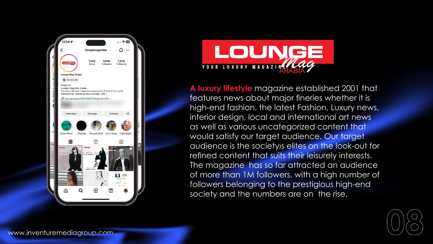 تعريف مجلة Lounge مع موك أب هاتف
